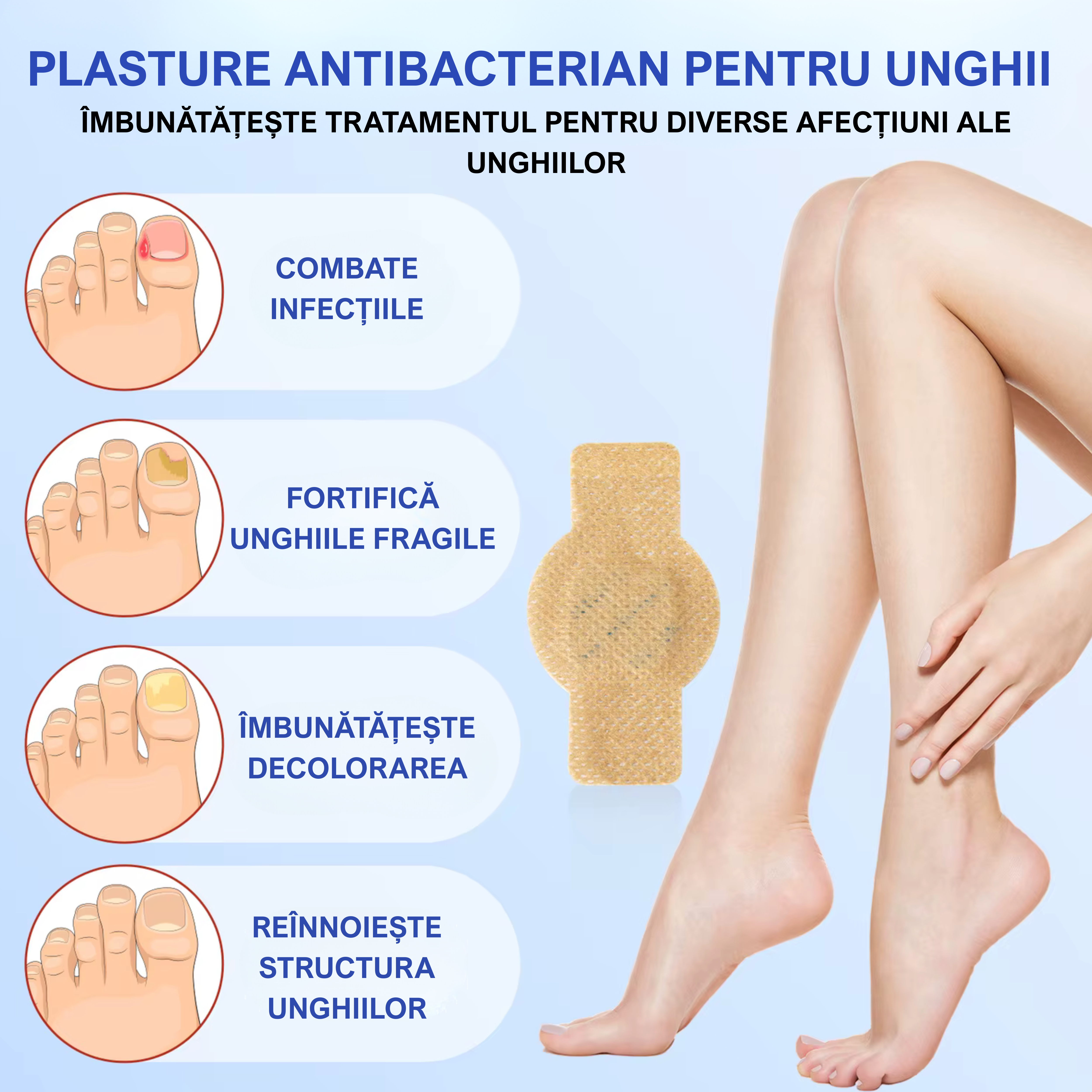 Plasturi antifungici pentru unghii