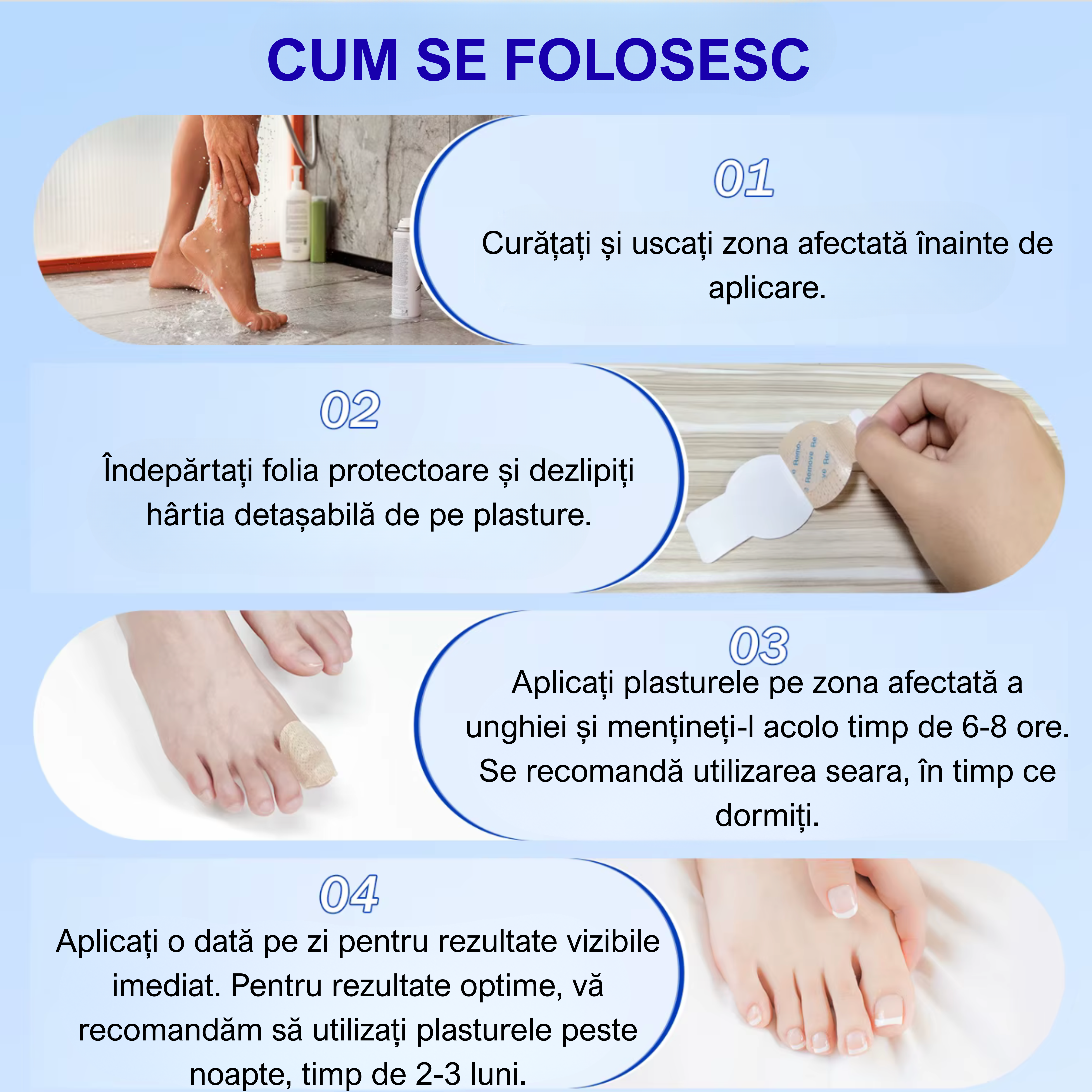 Plasturi antifungici pentru unghii